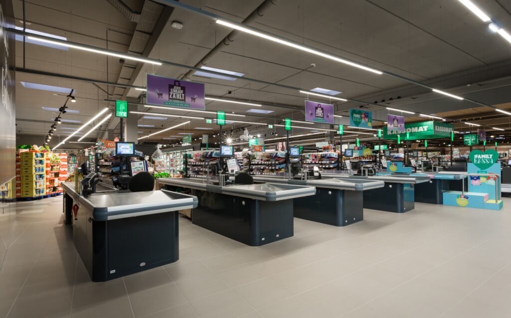 Strapazierfähiger Supermarkt-Boden für Einkaufswägen und Hubwägen