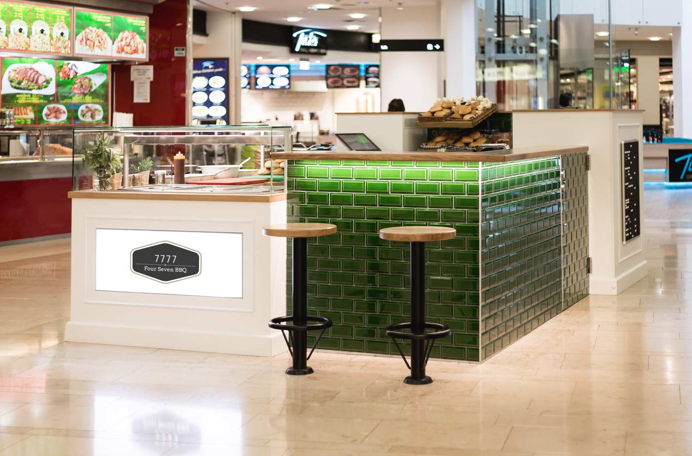 Kompakter Take-away Imbiss mit klarer Bestell- und Ausgabezone